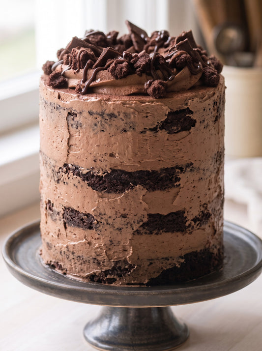The Swiss Dark Chocolate Mousse Semi-Naked Cake